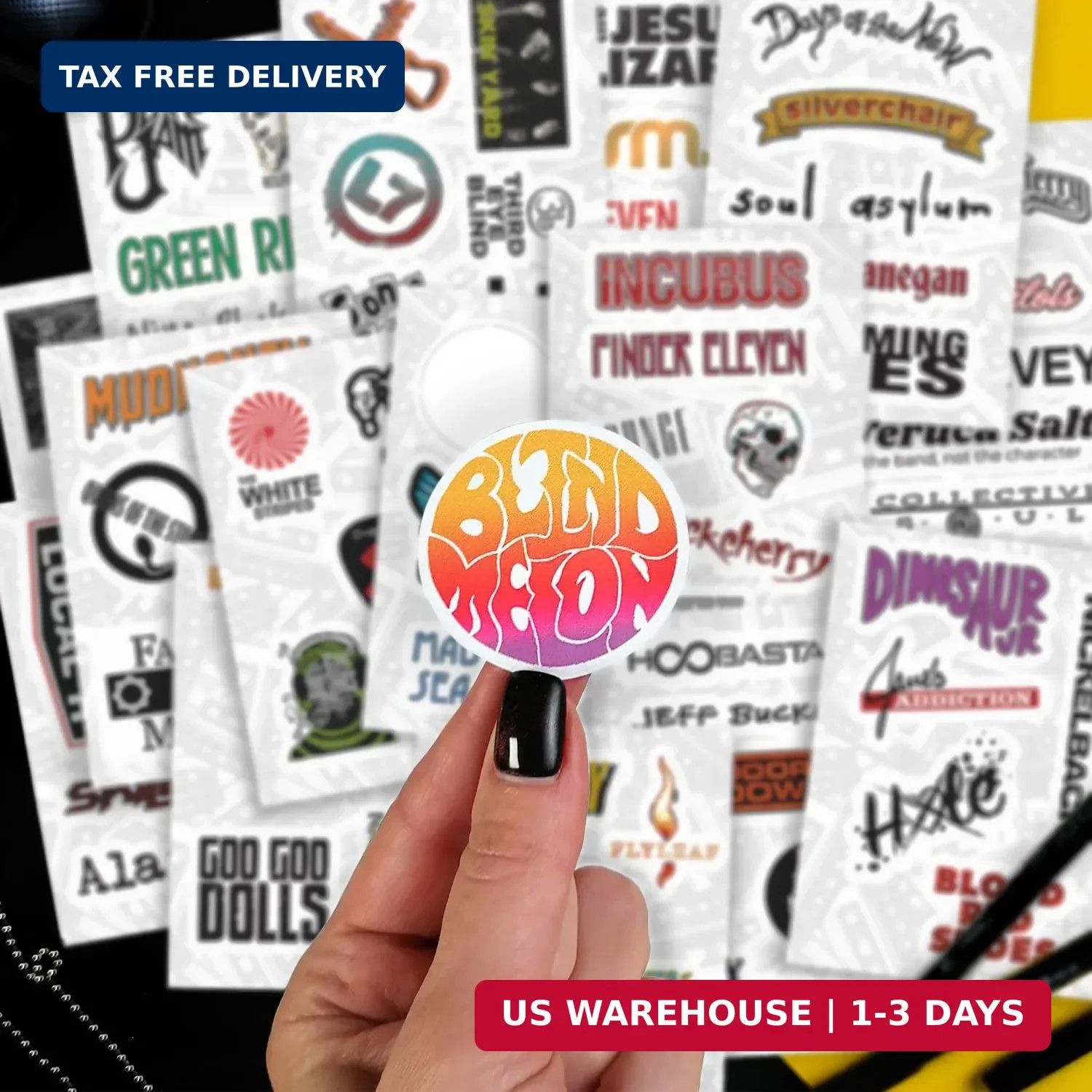 100Pcs Grunge Stickers, 90's Grunge Music, Rock Stickers, Rock Band Decals, Musi