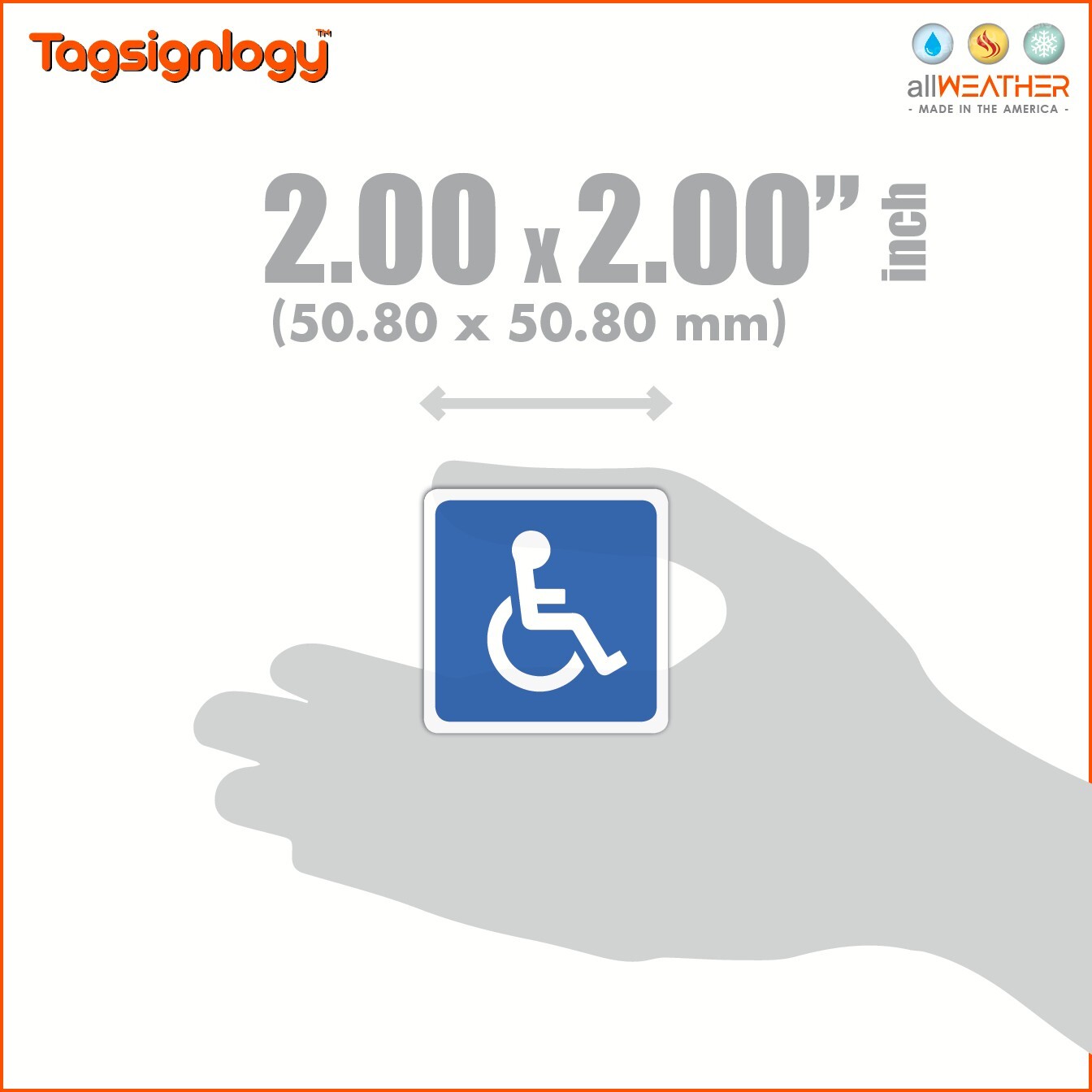 (6 pcs) Handicap Accessible 2" inch Sticker Disabled Car Parking Logo Vinyl Sign