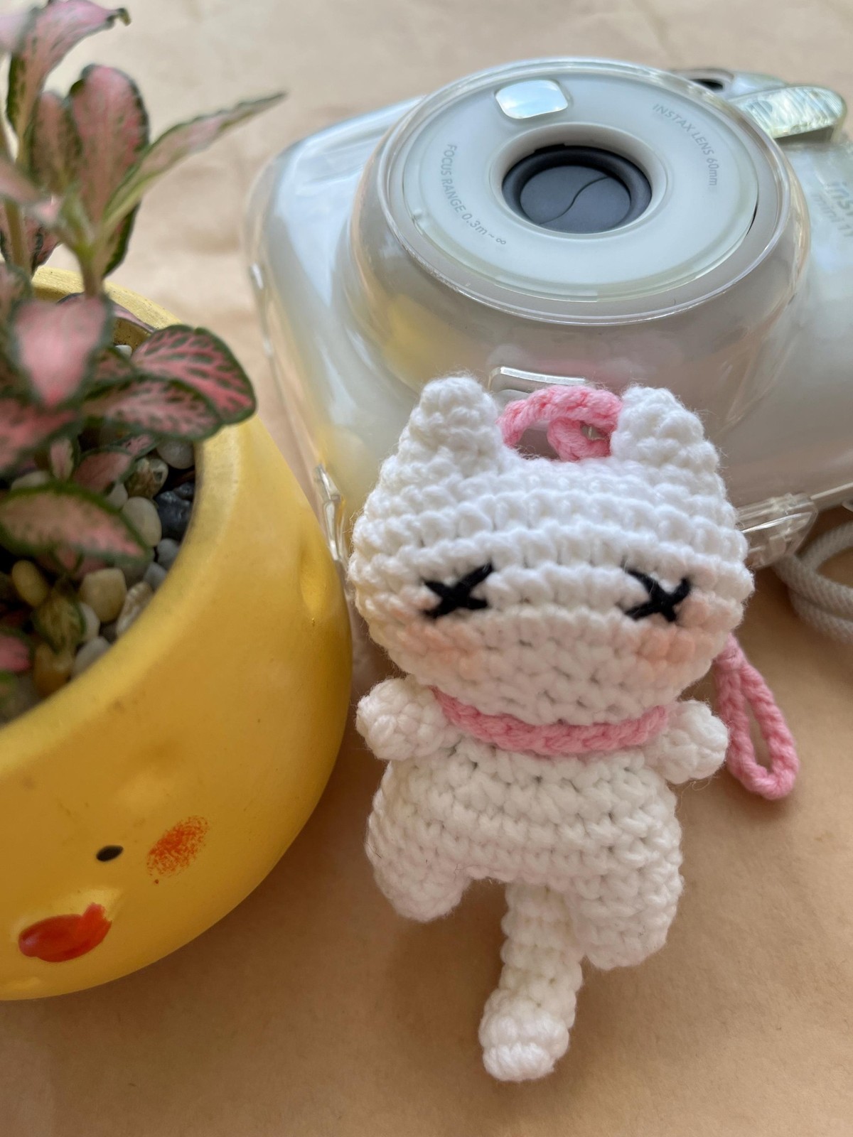 Crochet Cat Keychain, Cute Amigurumi Cat Bag Charm, Handmade Gift