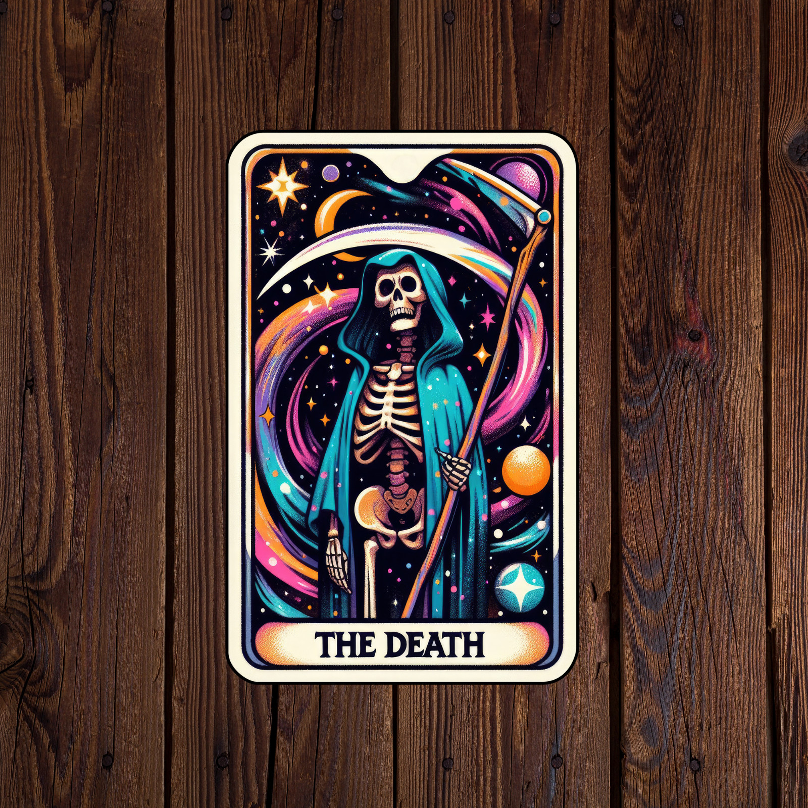 Tarot card sticker vinyl decal the death skeleton grim reaper moon novelty funny