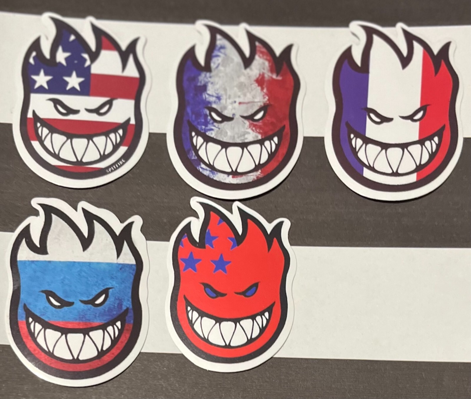 SPITFIRE Patriotic Flag " Big Head " Vinyl Decal Sticker Free Ship & Track