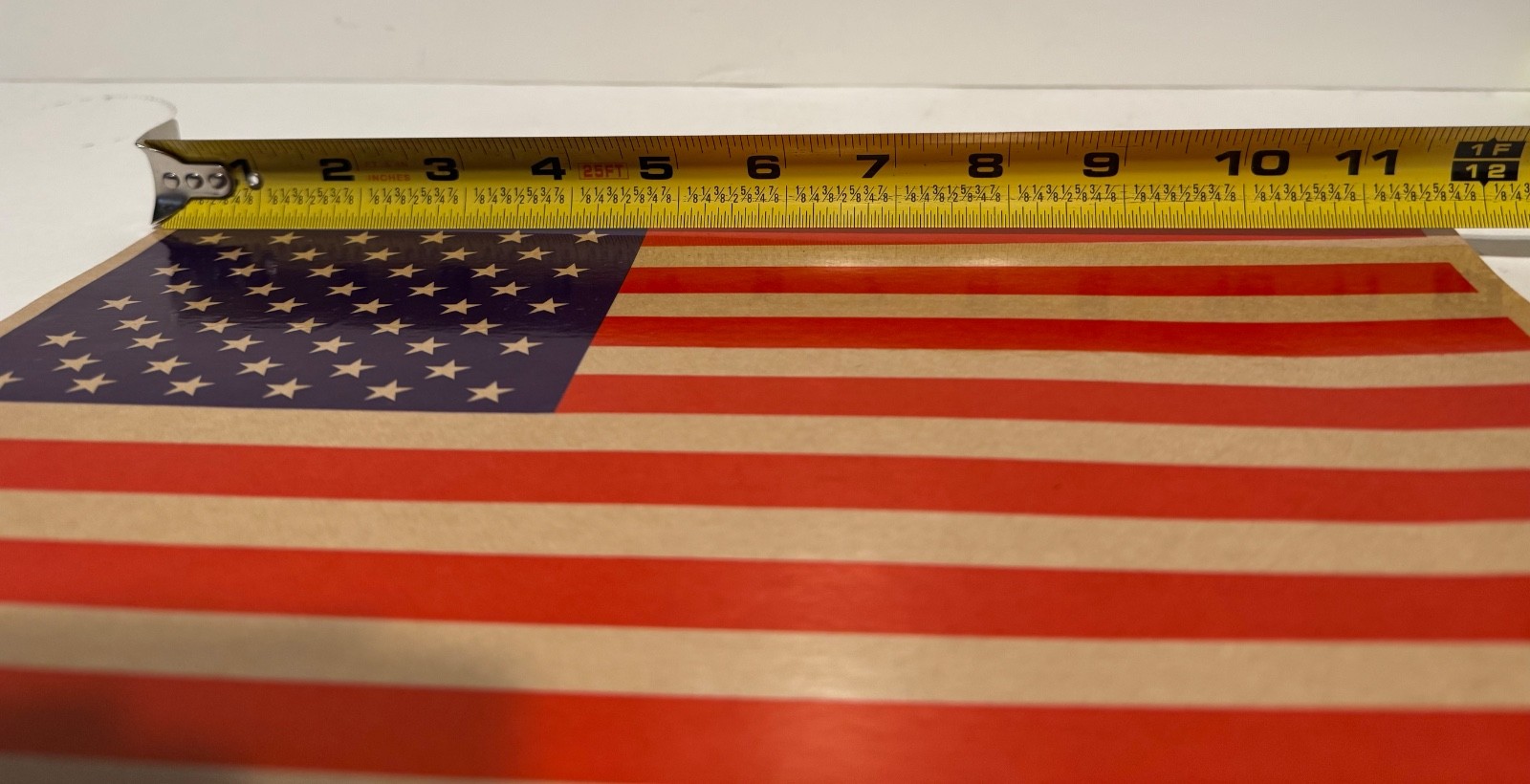 God Bless America Flag Clear Sticker 11 3/4" x 7 7/8"