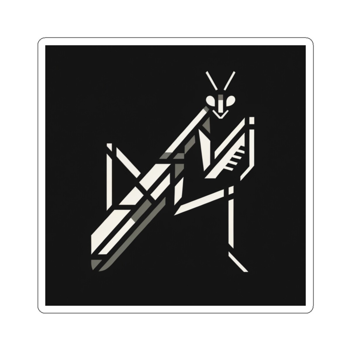 Sticker Praying Mantis Bauhaus Geometric Art Insect Minimal 2×2" 3×3" 4×4" 6×6"