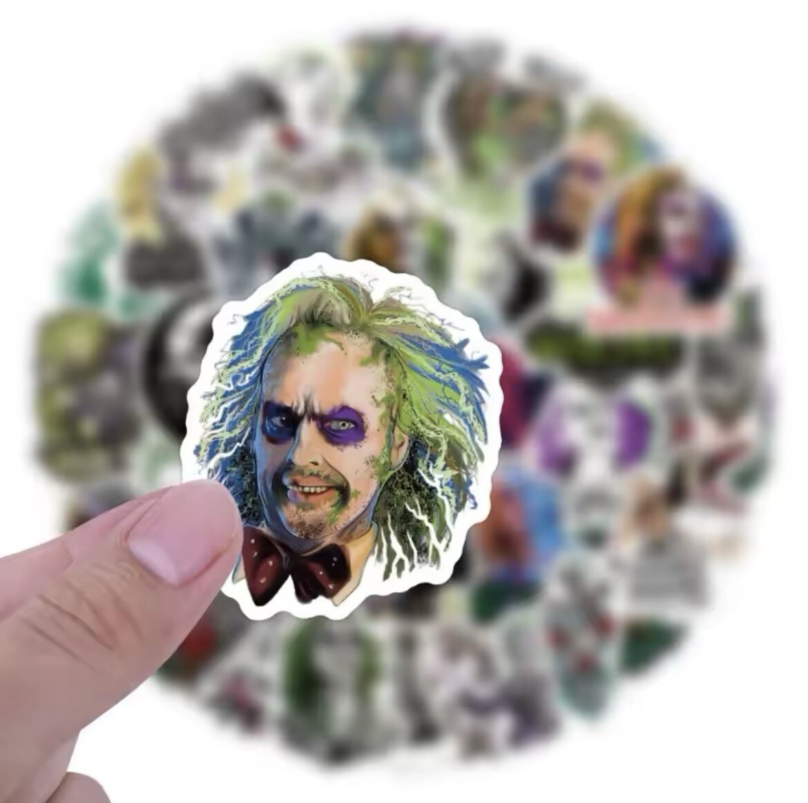 Beetlejuice Stickers 50pk Beetlejuice Style Mixed Spooky Character Sticker