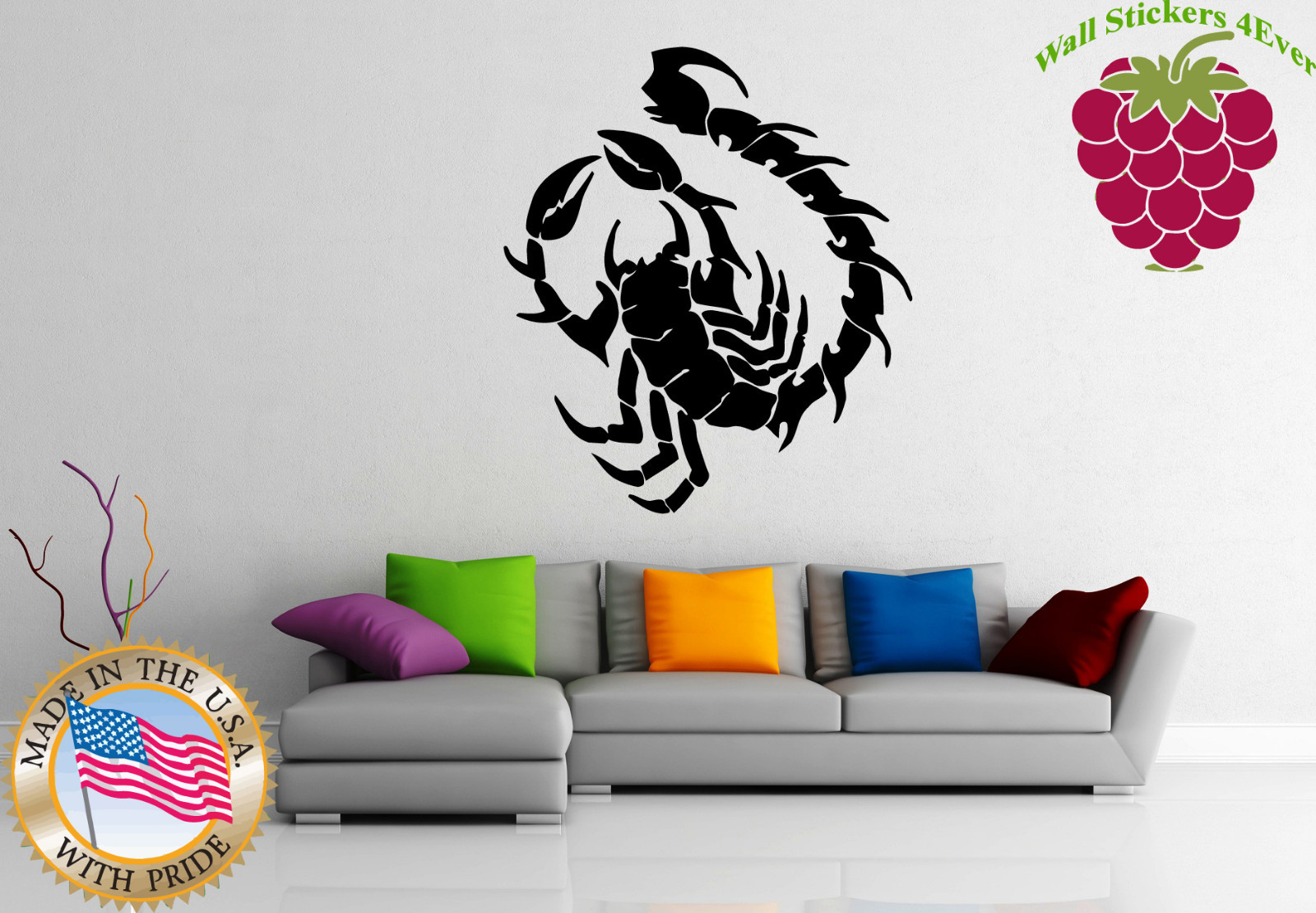 Vinyl Sticker Wall Art Decor Scorpion Outline Horoscopes Astronomy Desert EM207