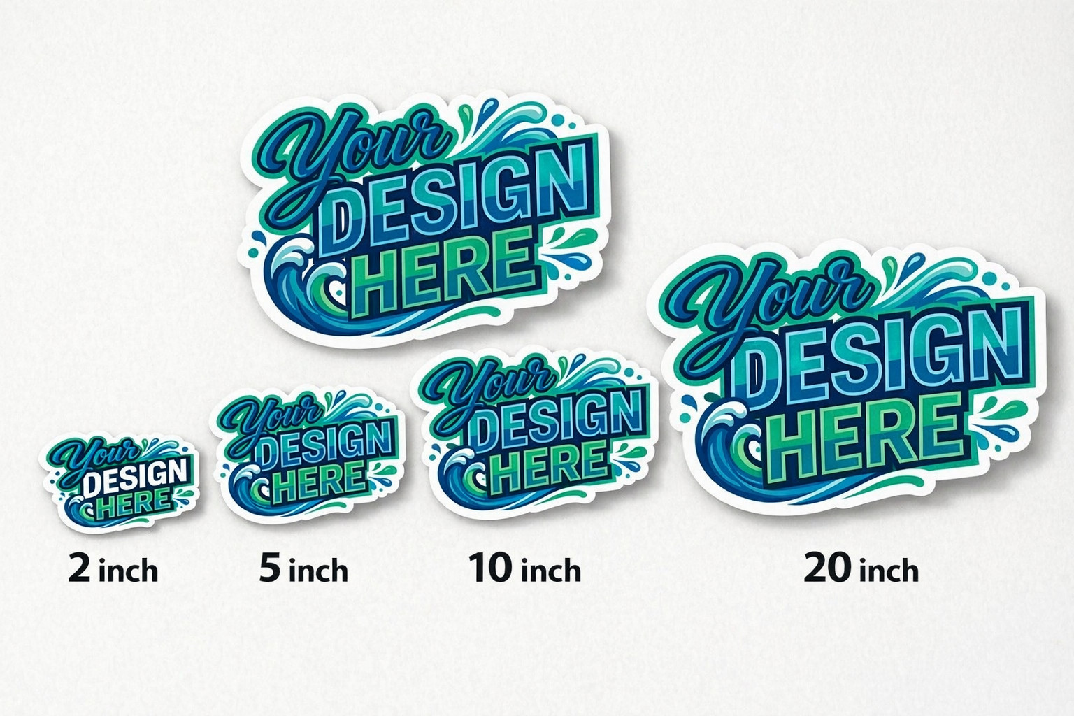 Custom Vinyl Logo Stickers Full Color Waterproof UV Resistant 2"-20" Upload Art