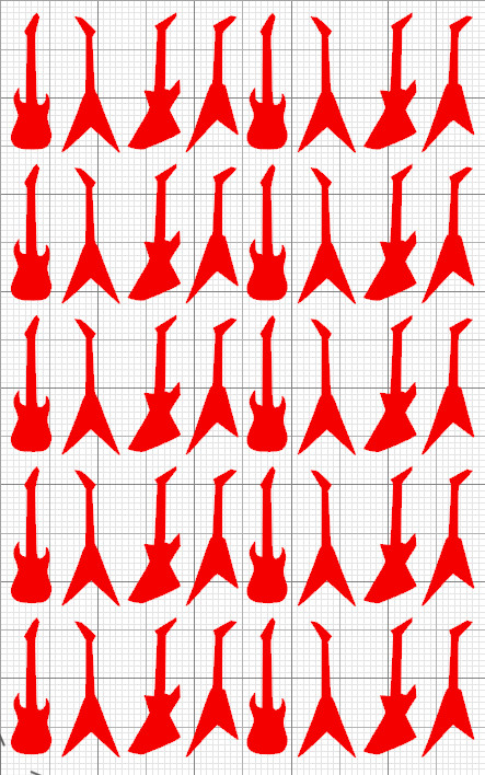 5" x 8" Guitar Sticker Sheet Oracal 651 Vinyl Stationary Black or Red Decals