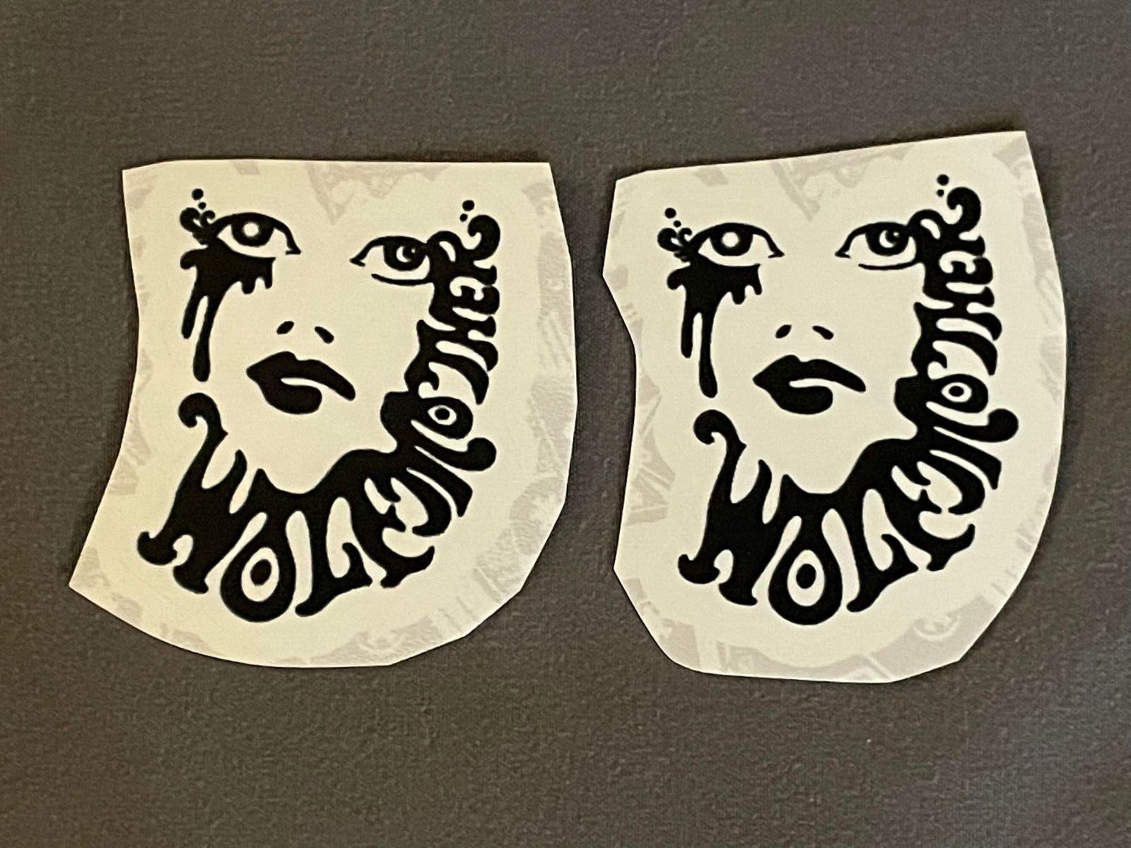 Lot of 2 WOLFMOTHER 1 1/4" x 1 3/4" Band Logo Stickers FAST! FREE SHIP!