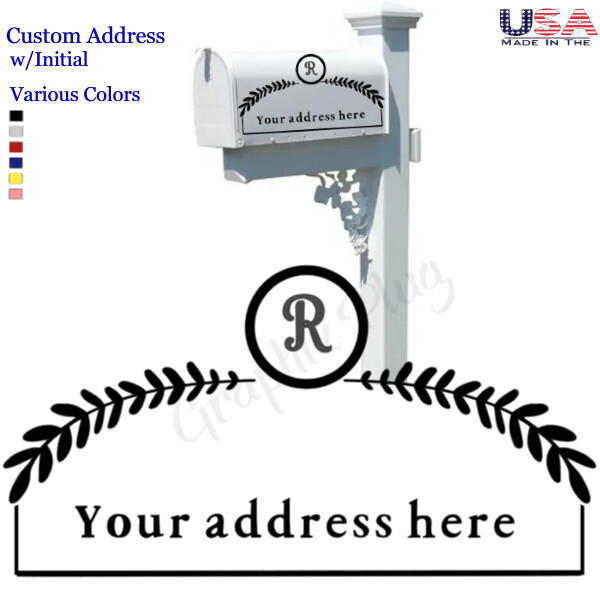 Custom Mailbox Address Vinyl Decal Sticker For Numbers Monogram Lettering