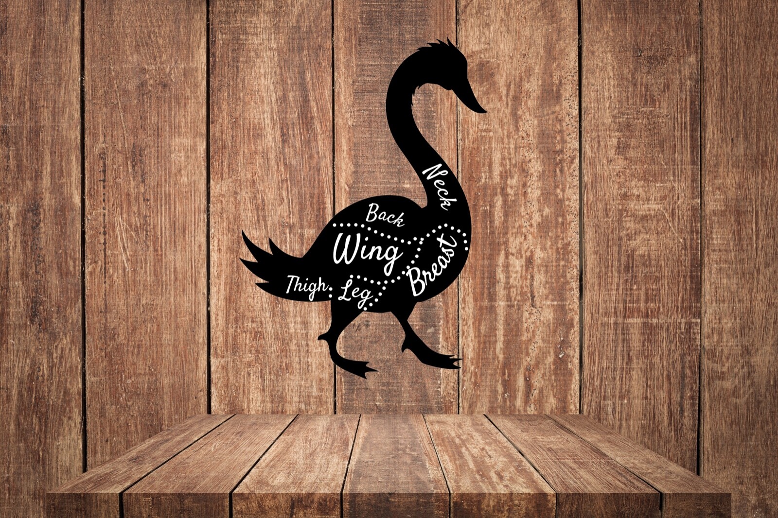 Goose Meat Cut Restaurant Wall Decor Geese Diagram Vinyl Sticker Decal Sign