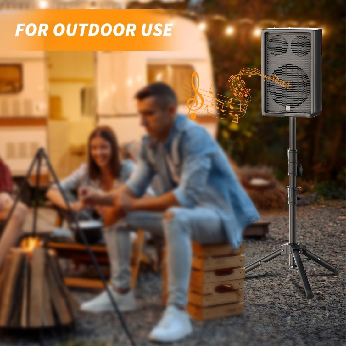 Small Speaker Stands 2 Pack, 24-50 Inch Height Adjustable Speaker Tripod Stand P