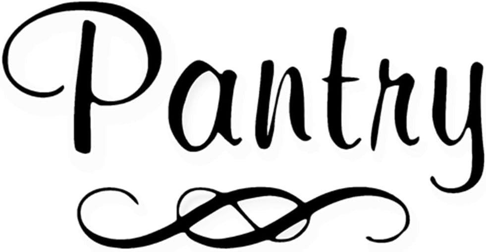 Pantry Decal with Single Swirl – Vinyl Art Wall for The Home or Black