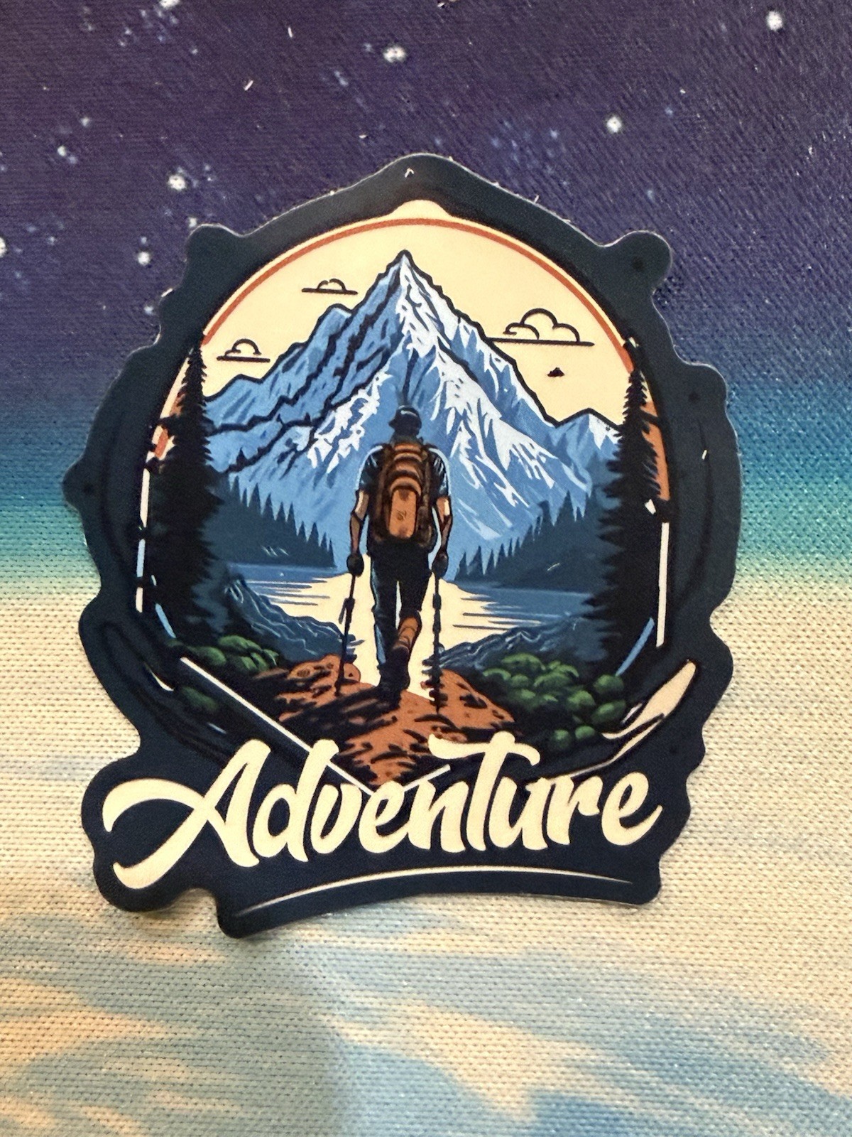 Outdoors Hiking Camping Adventure Nature Mountain Forest Trail Sticker Decal
