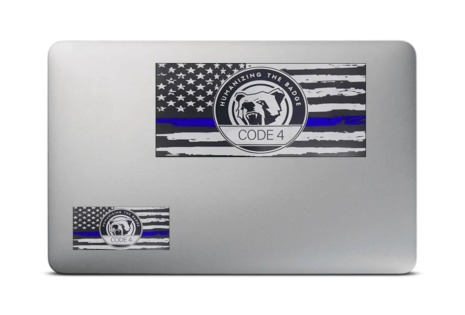Thin Blue Line Flag Sticker, 5-Pack: 2 Large (6" x 3.5") & 3 Small (3" x 1.8"…
