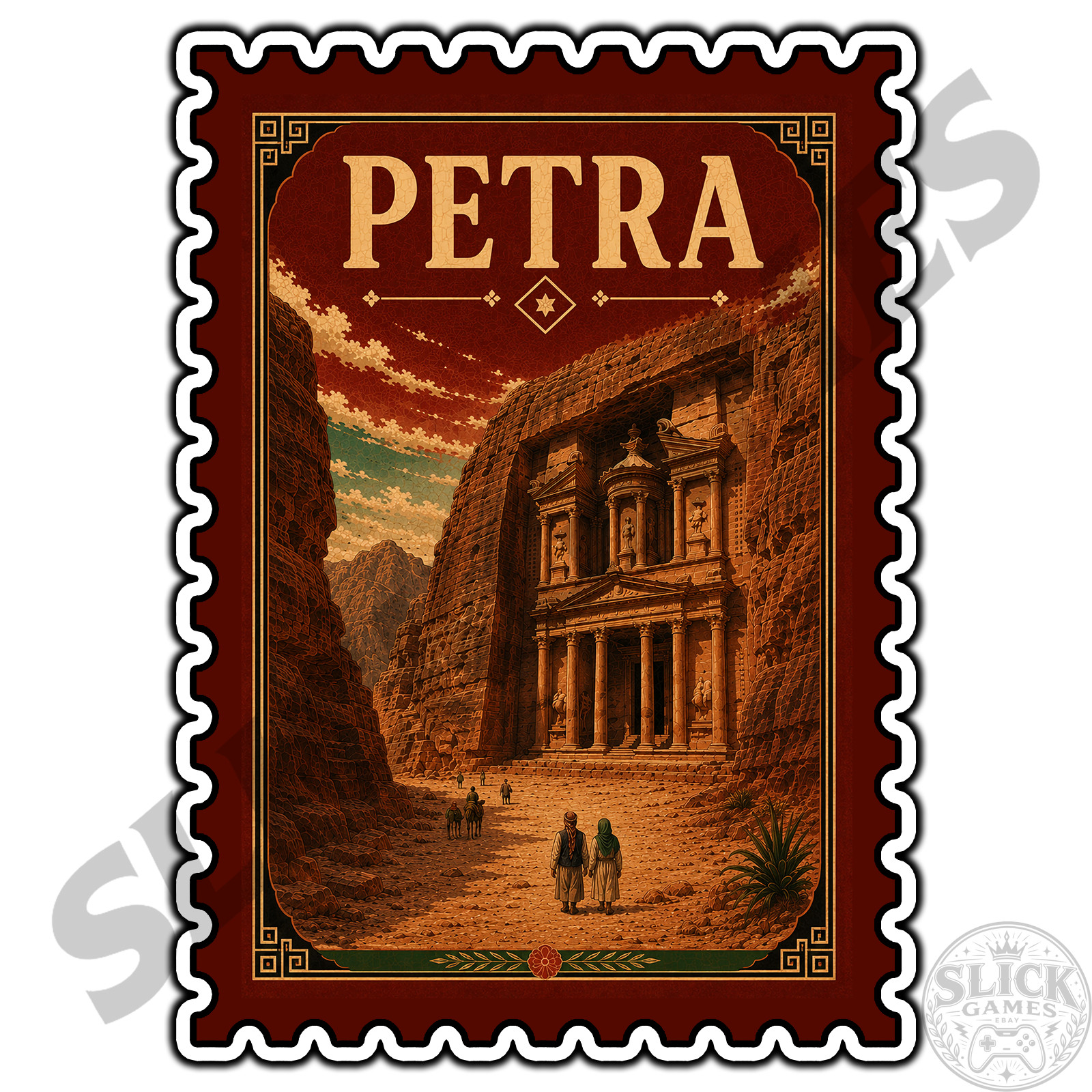 Petra Jordan Travel Postage Stamp Sticker #1 Waterproof Vinyl Decal Die-Cut