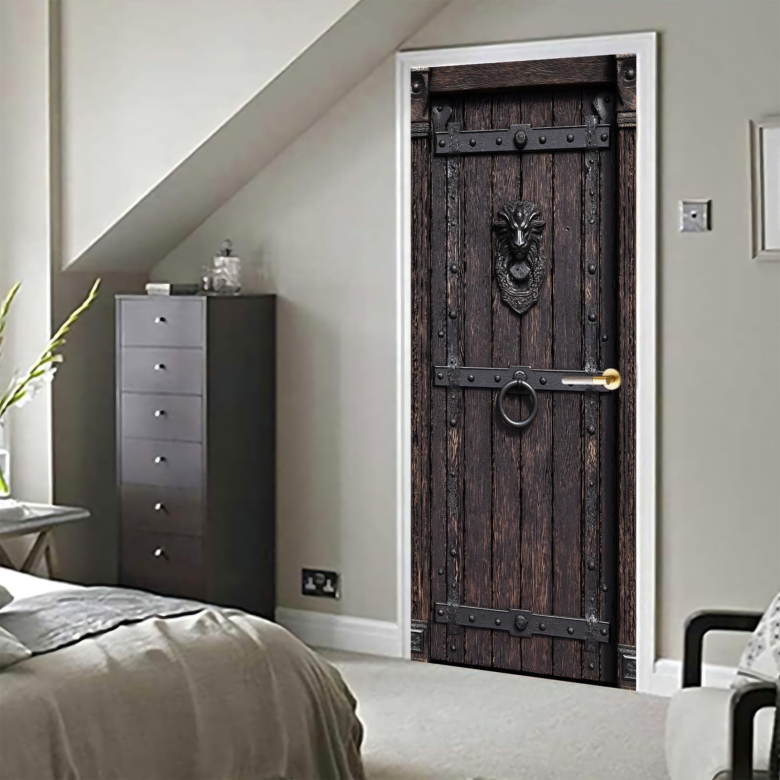 BVBOX 3D Door Decals Stickers Peel Stick Wall Murals Vinyl Wallpaper Self-Adh…