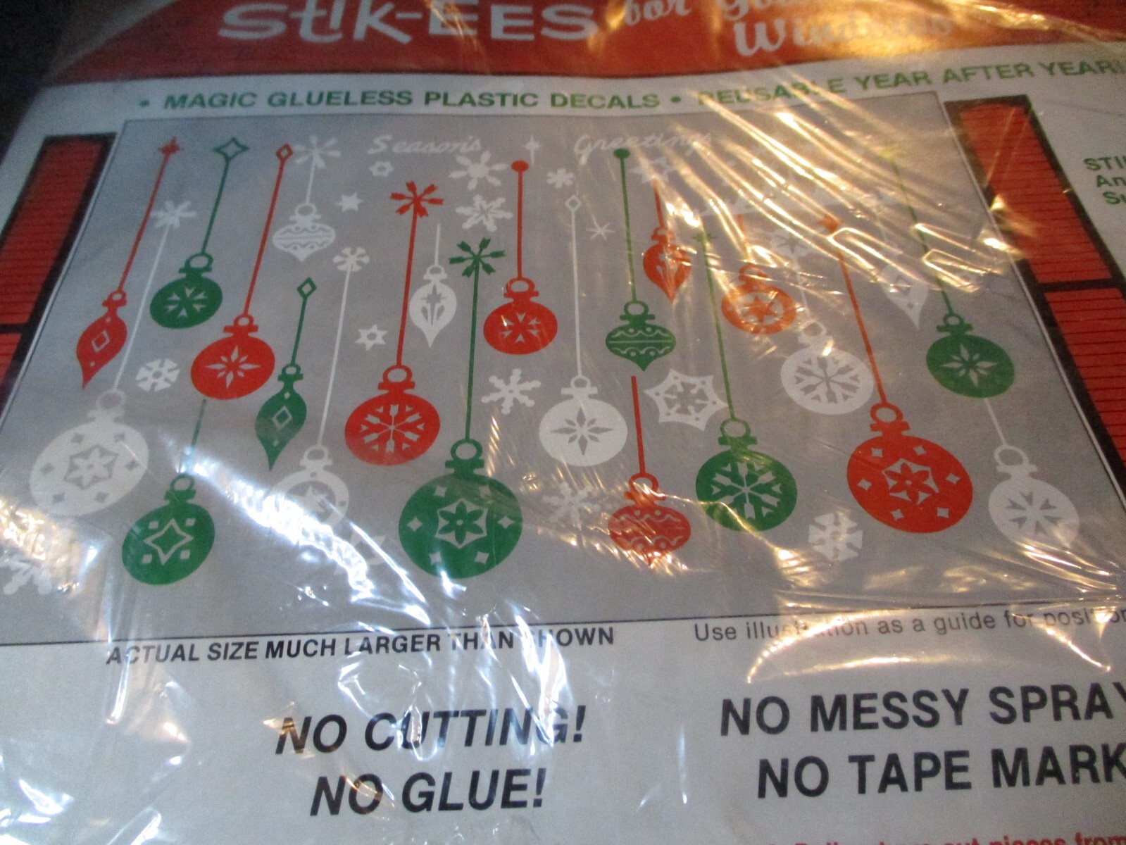 (1068) NOS Stik-ees for Creative Fun Magic Plastic Decals X-84 Red Green White O