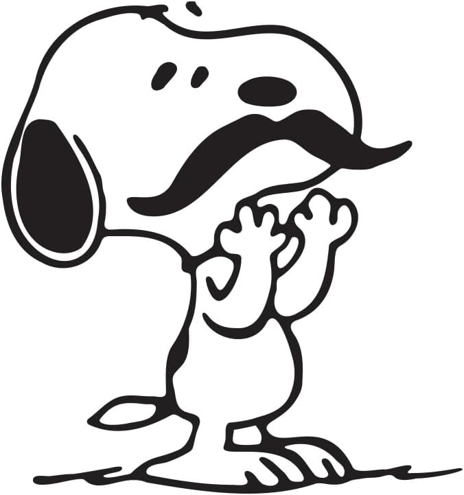 Snoopy with Mustache Sticker Decal Laptop Wall Mirror Cup Tumblr Locker Bin