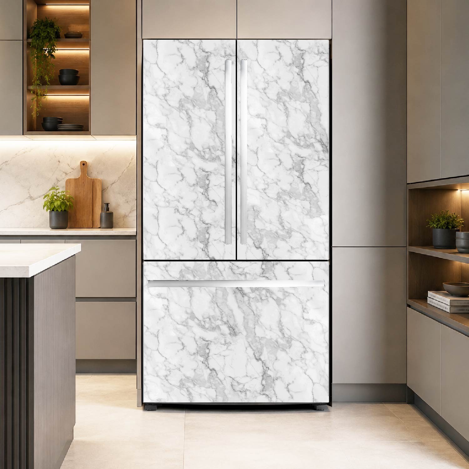 Premium Marble Fridge Wrap – Stylish Kitchen Upgrade