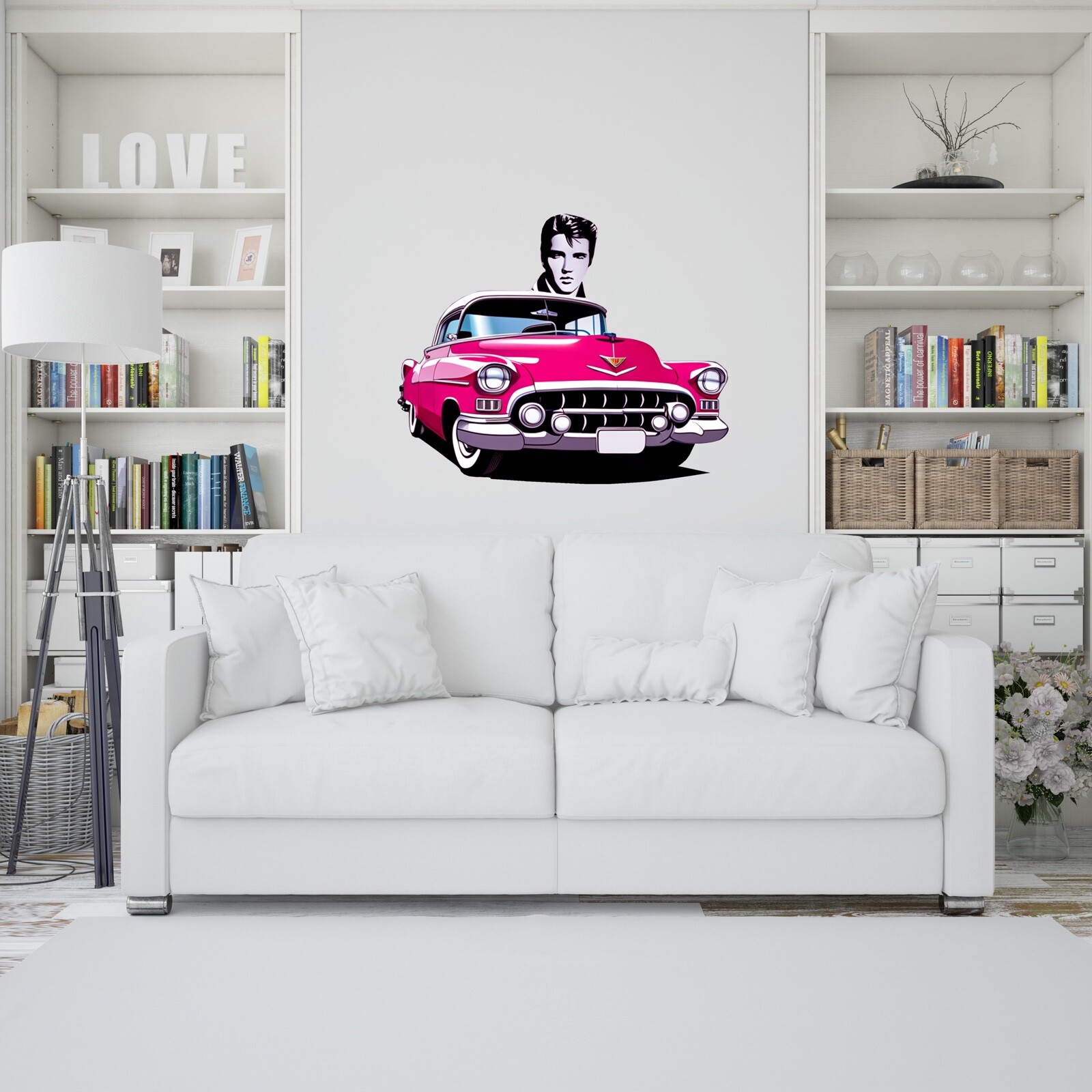 Elvis Presley Pink Cadillac Sticker King Of Rock Roll Dance Hips Music Decal