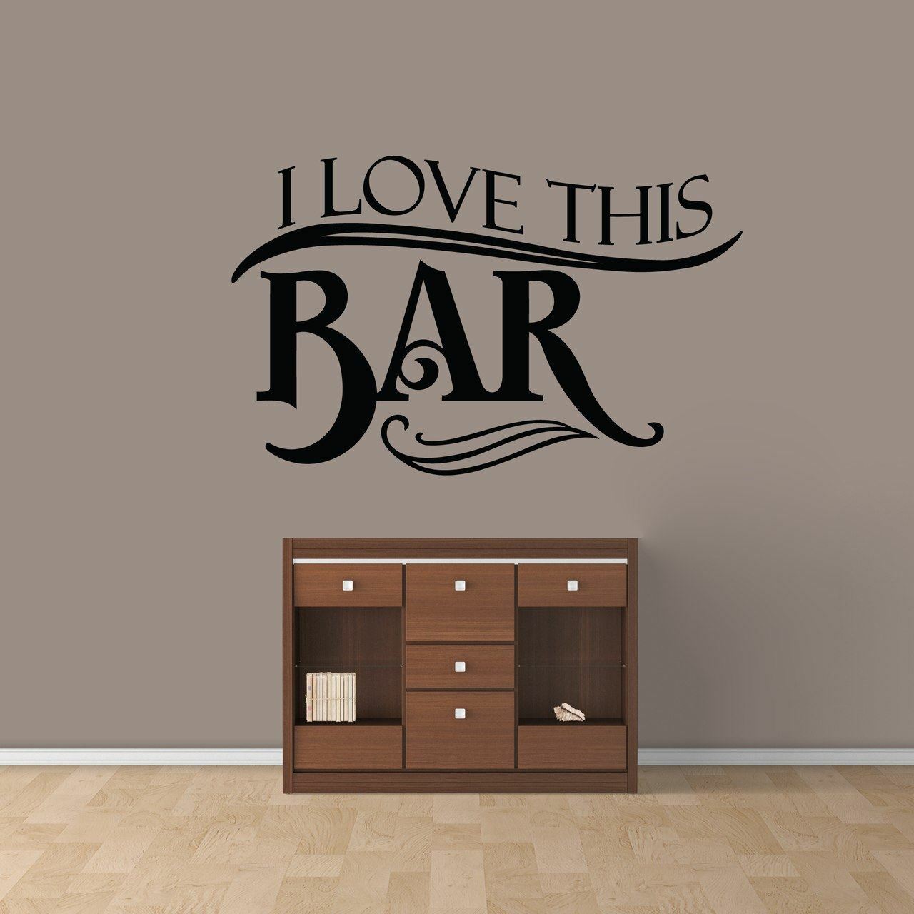I Love This Bar Wall Decal – Drinking, Beer, Alcohol, Man Cave, Bar, Sticker