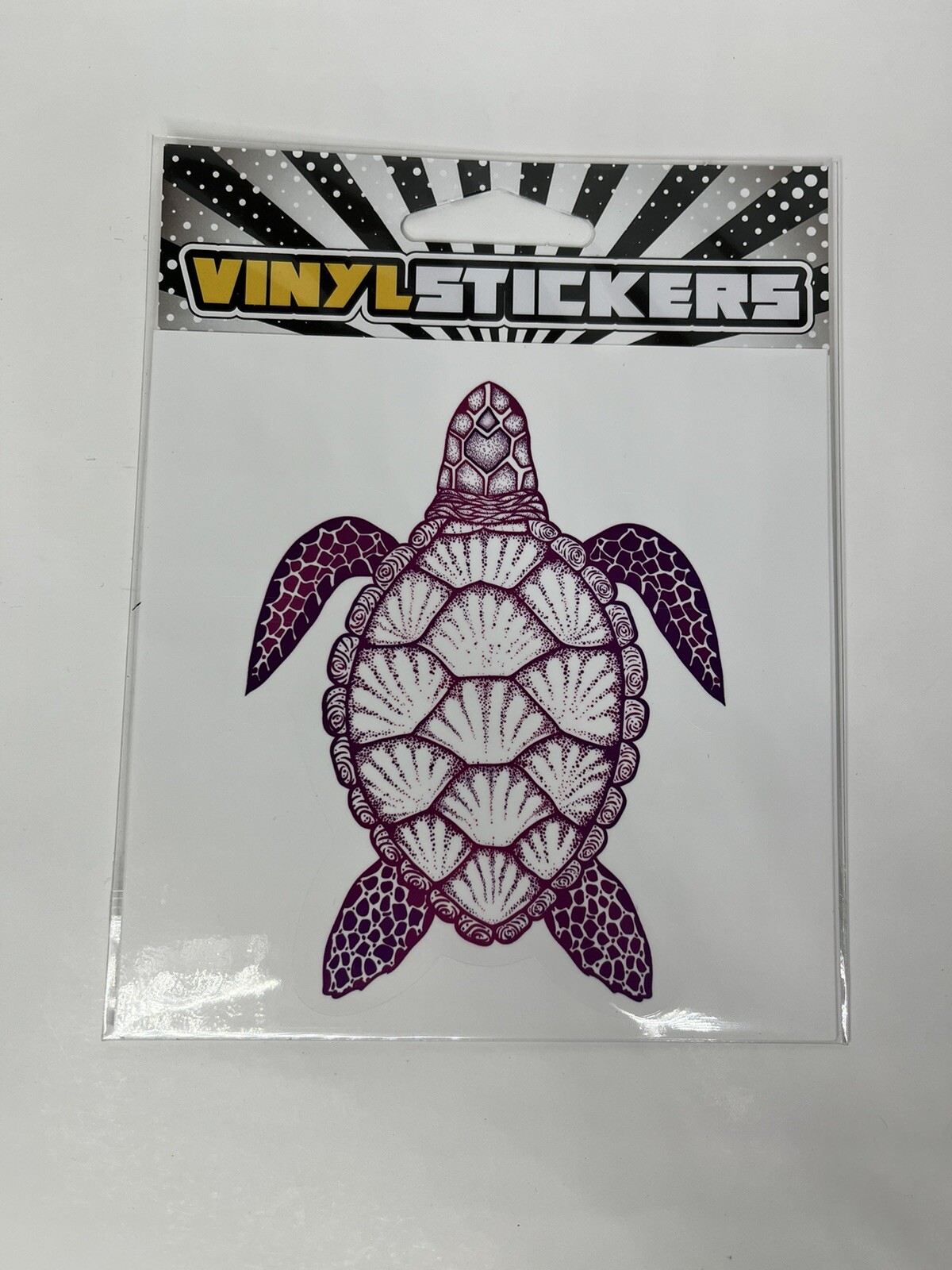 🐢 New High Quality Vinyl Sticker – Sea Turtle – Sea Shells – Purple 4.5 inch