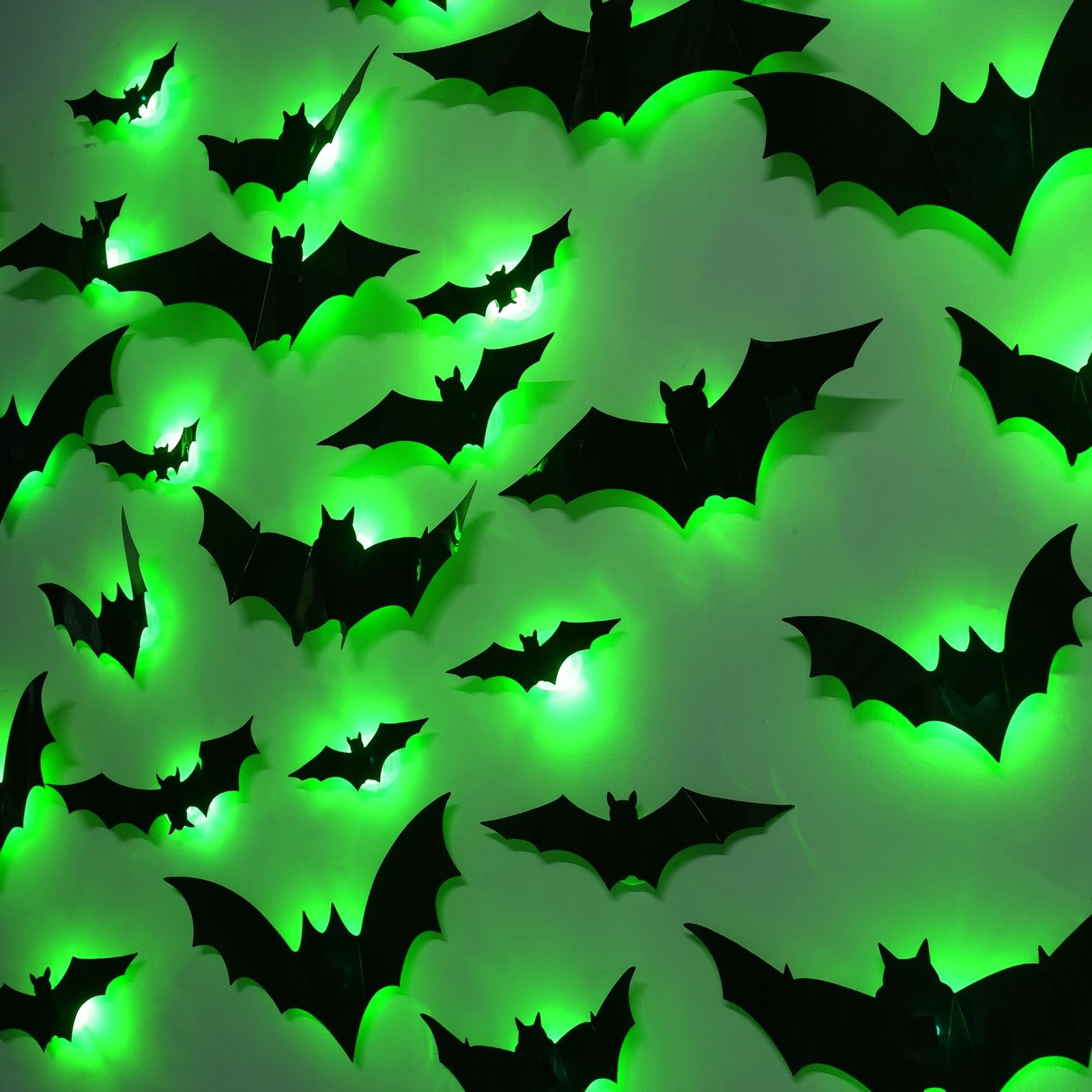36 Pack LED Halloween Bat Wall Decor Lights Outdoor
