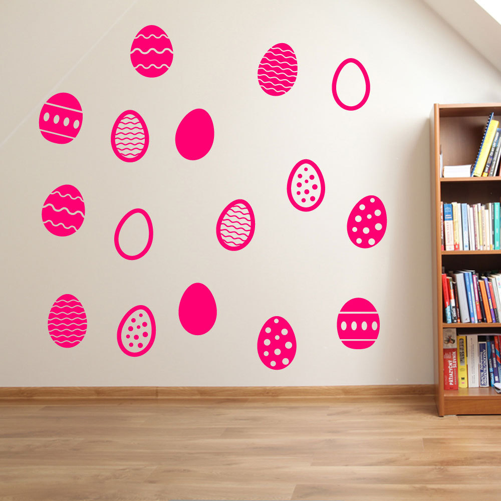 Easter Eggs Display Vinyl Window & Wall Decals Stickers Spring Decorations A145
