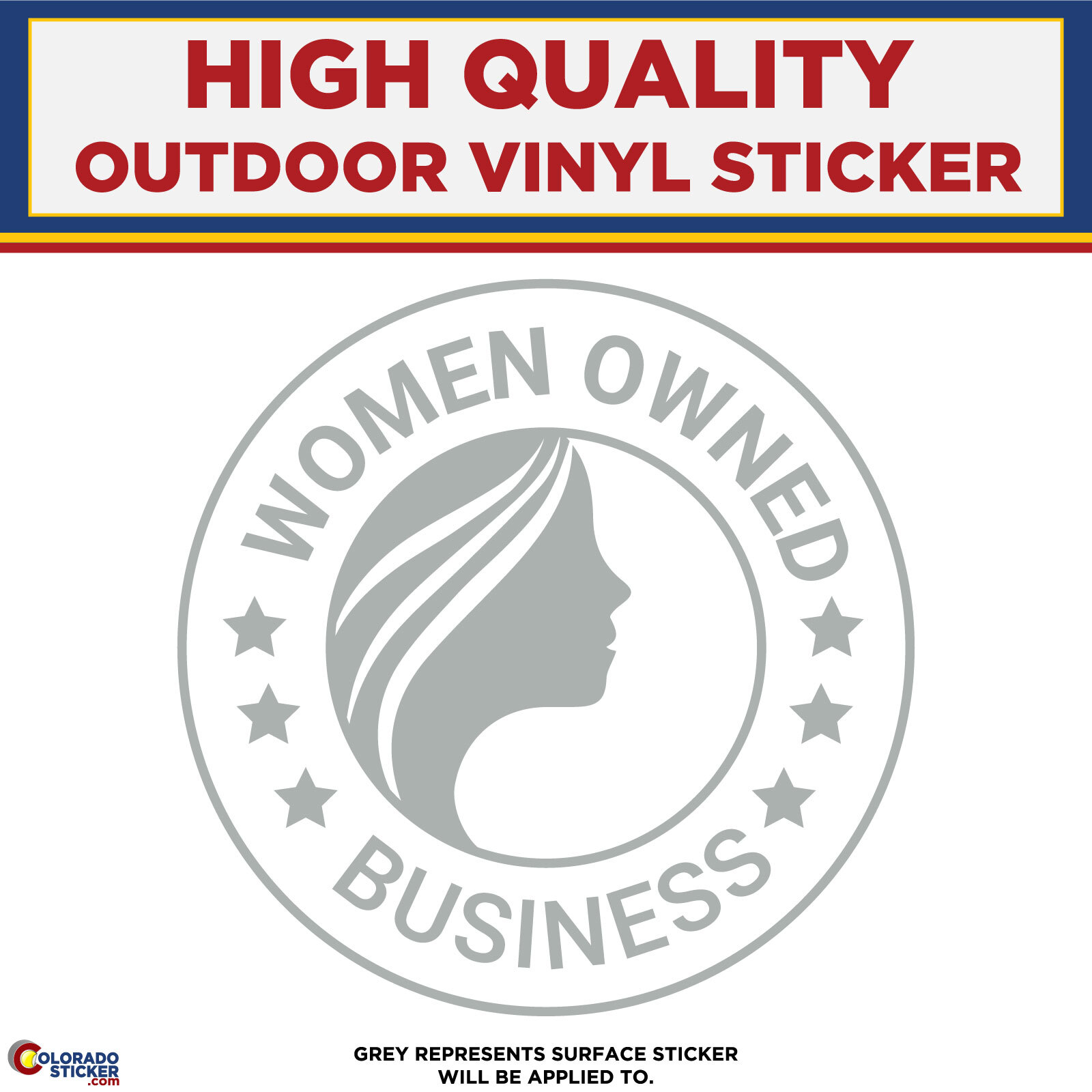 Women Owned Business Stars Die cut, High Quality Vinyl Stickers