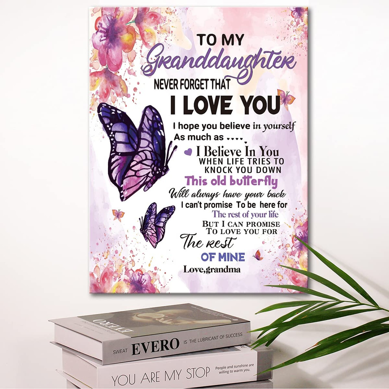 To My Granddaughter Saying-Hangable Canvas Poem Prints Framed Poster Wall Art…