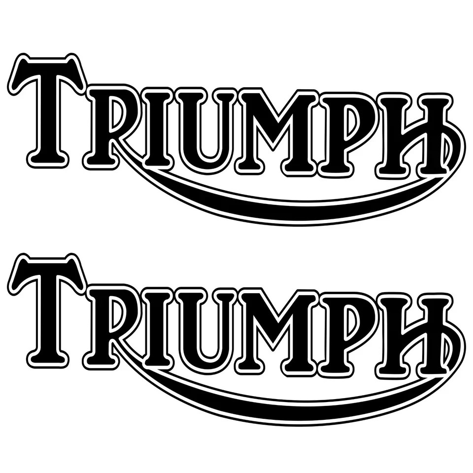 Triumph Decal Outlne Die Cut Vinyl Gas Tank Fuel Tank Sticker – ANY SIZE