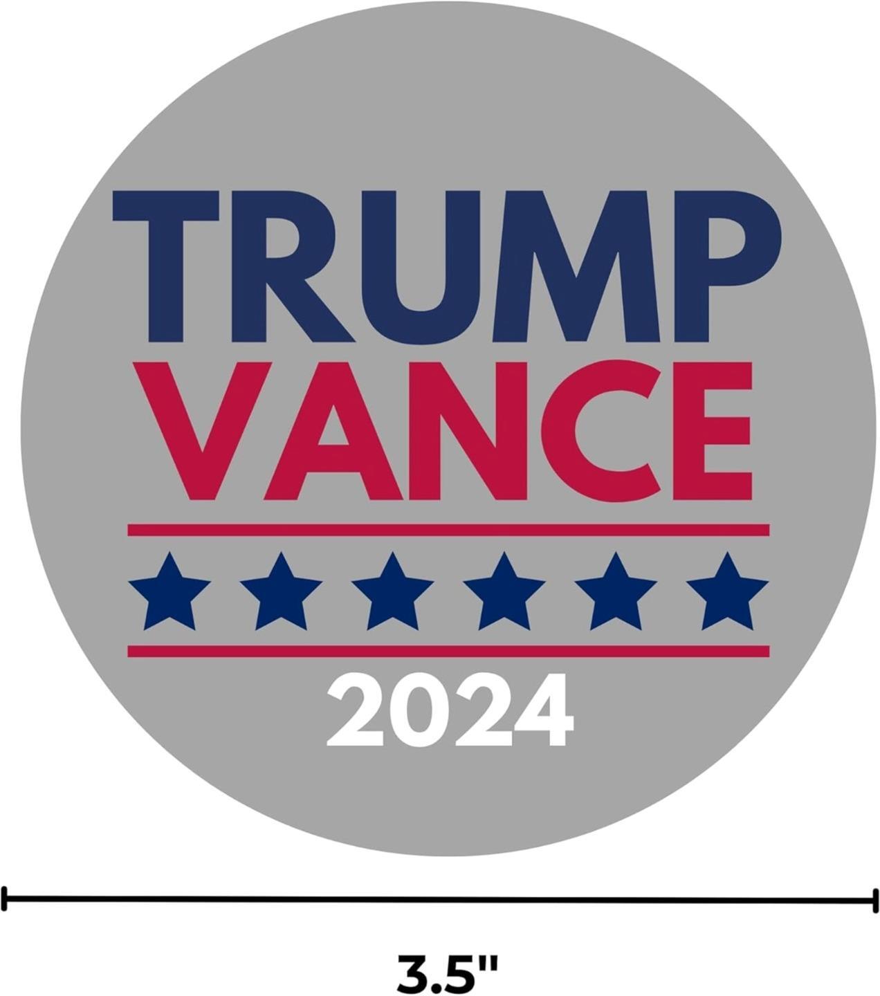 Mini Gray Vintage Trump Vance 2024 Campaign Car Magnet 3-1/2 Inch Pack of 5