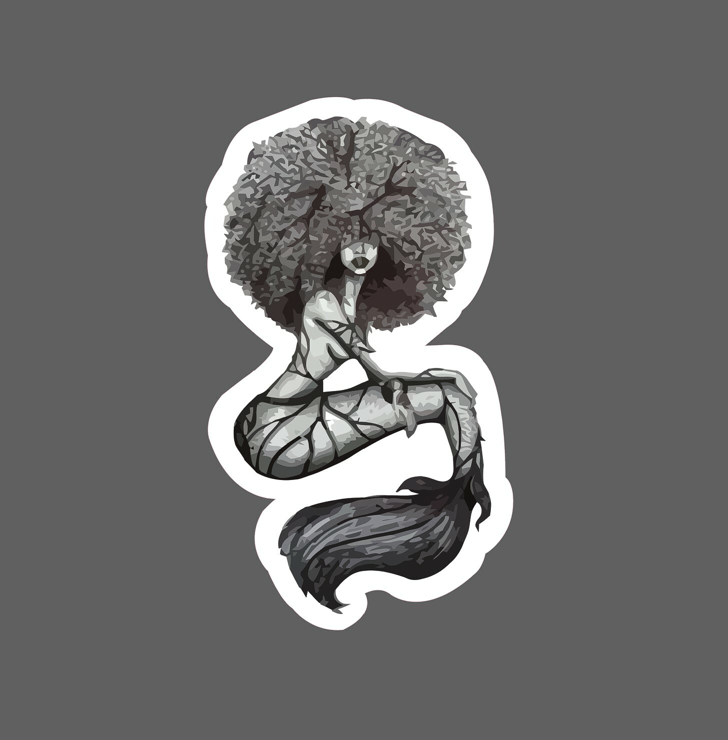Mermaid Sticker Natural Hair Waterproof