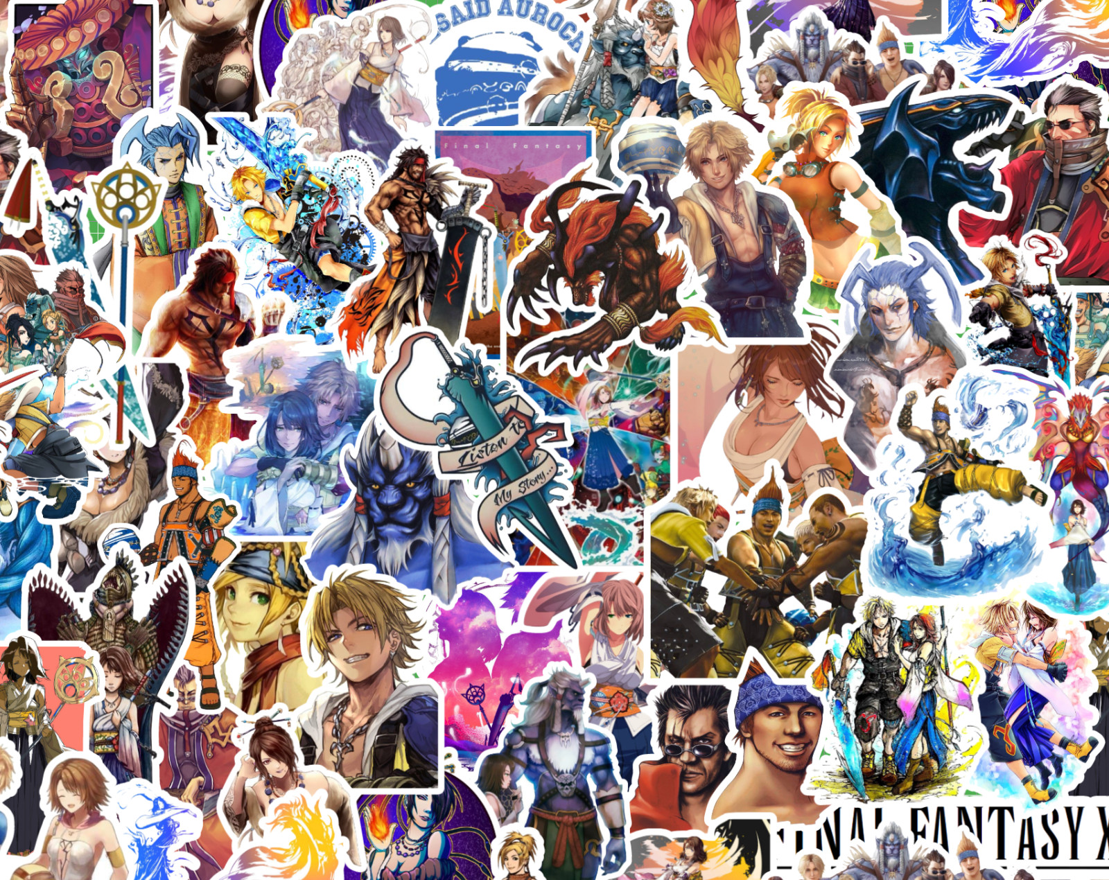 25/50 Final Fantasy X Sticker Pack – Waterproof Vinyl – FFX Tidus Tuna