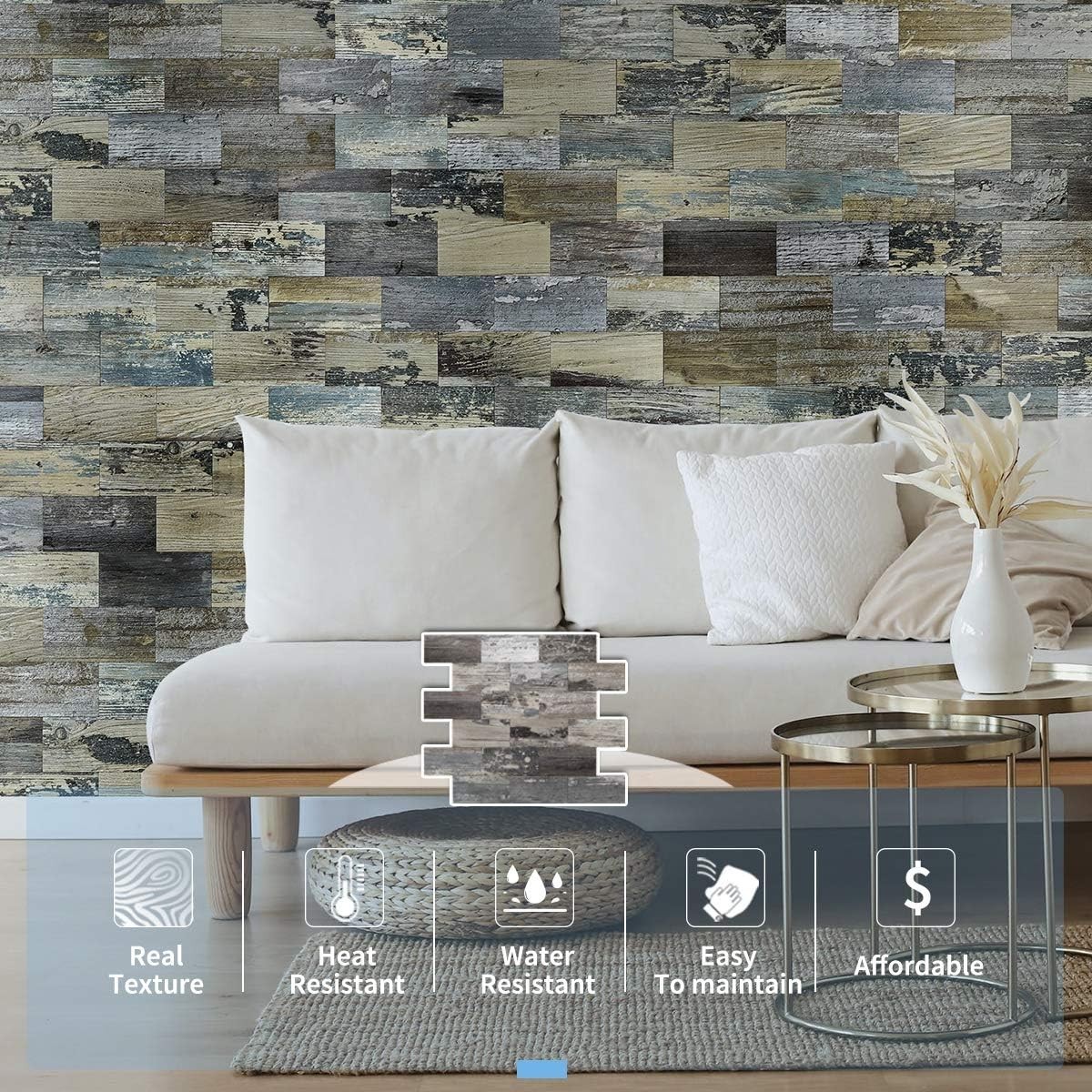Transform Your Space with 5-Sheet Rustic Baywood Decorative Wall Tiles