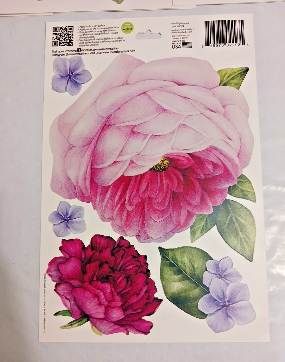 Jumbo wall stickers Large flowers decals roses lilac cactus. you get all 6 packs