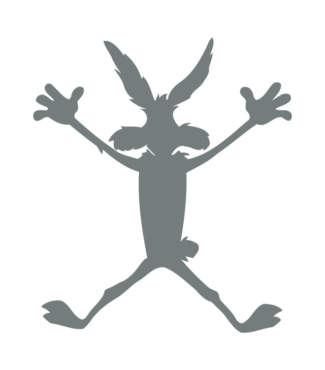 Wilie E Coyote Splat Car Dent Decal Die Cut Vinyl Made in USA