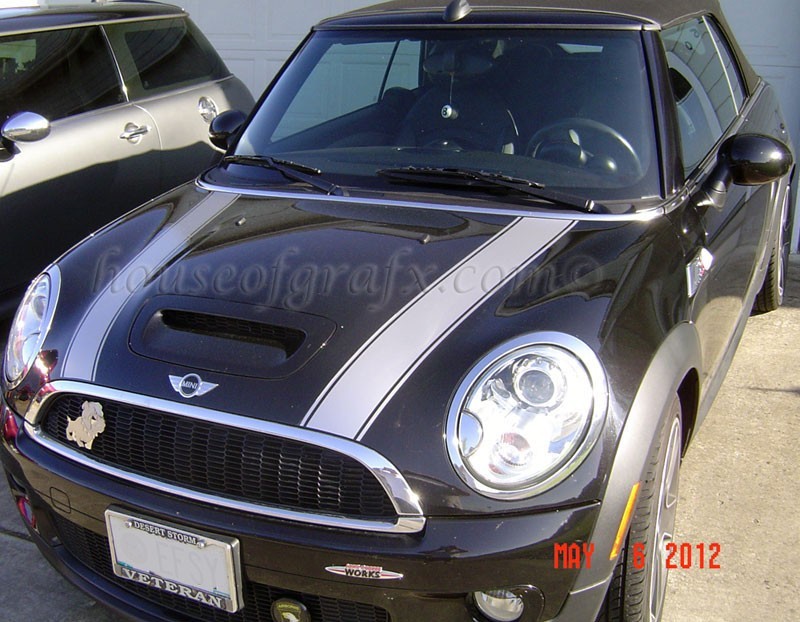 Dual 6" Hood stripe stripes decals fit Mini Cooper S Clubman Paceman Country