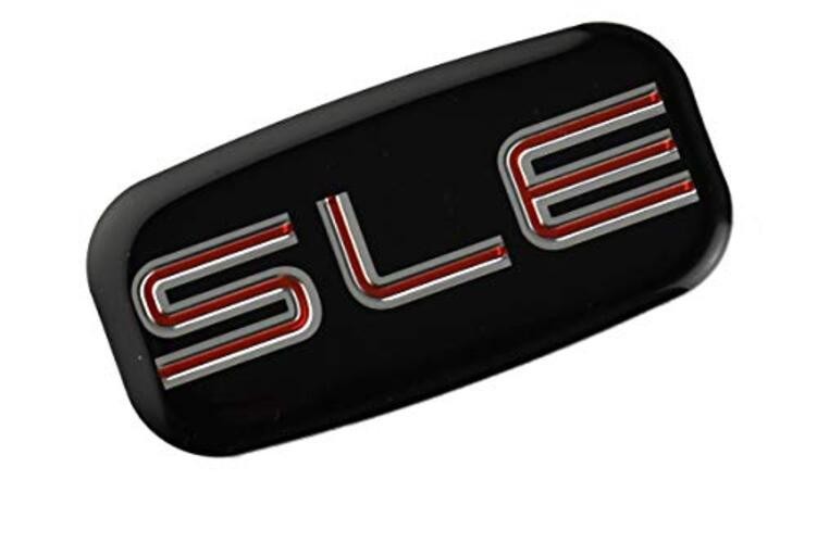 2X SLE Emblems 3D Nameplate Sticker Replacement for GMC Chevrolet Sierra