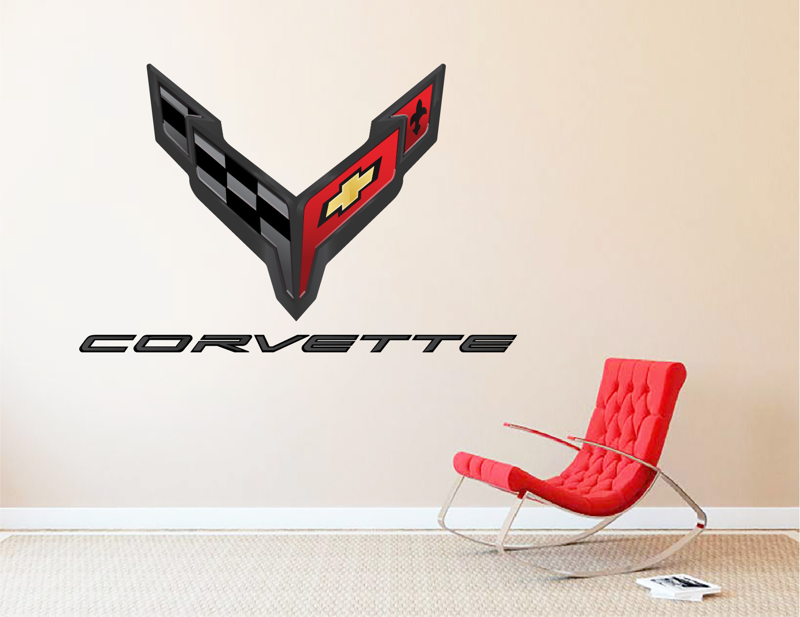 C8 Car Logo Wall Decal Garage Sport Chevrolet Chevy Racing Wall Art Sticker
