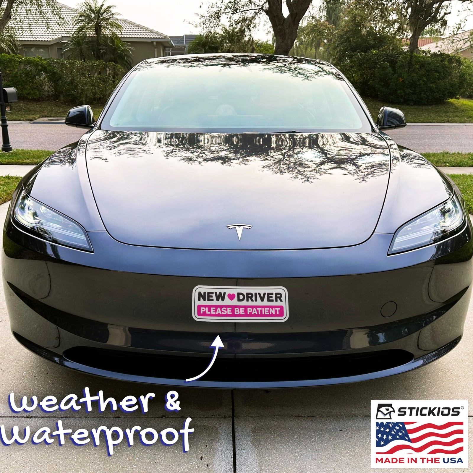 New Driver Stickers Pink Non-Magnetic for Cars & Windows Reusable