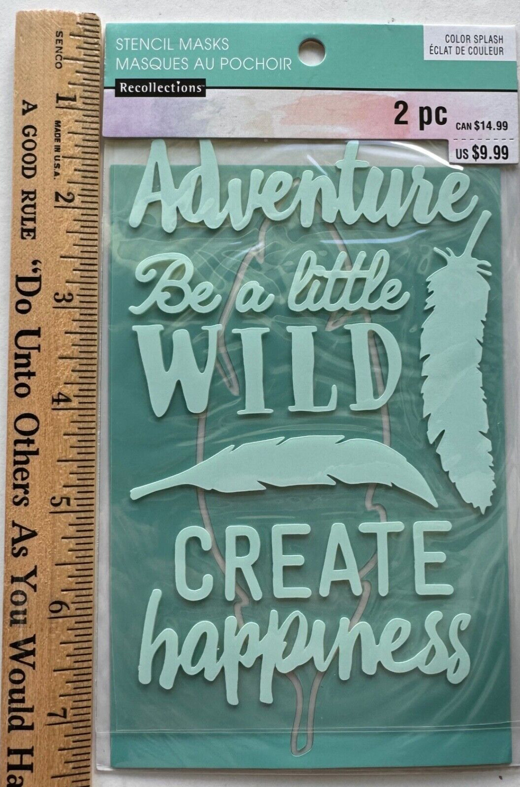 Recollections STENCILS 2 Sheet Sets Butterfly Leaf Nature Phrases Words Crafts