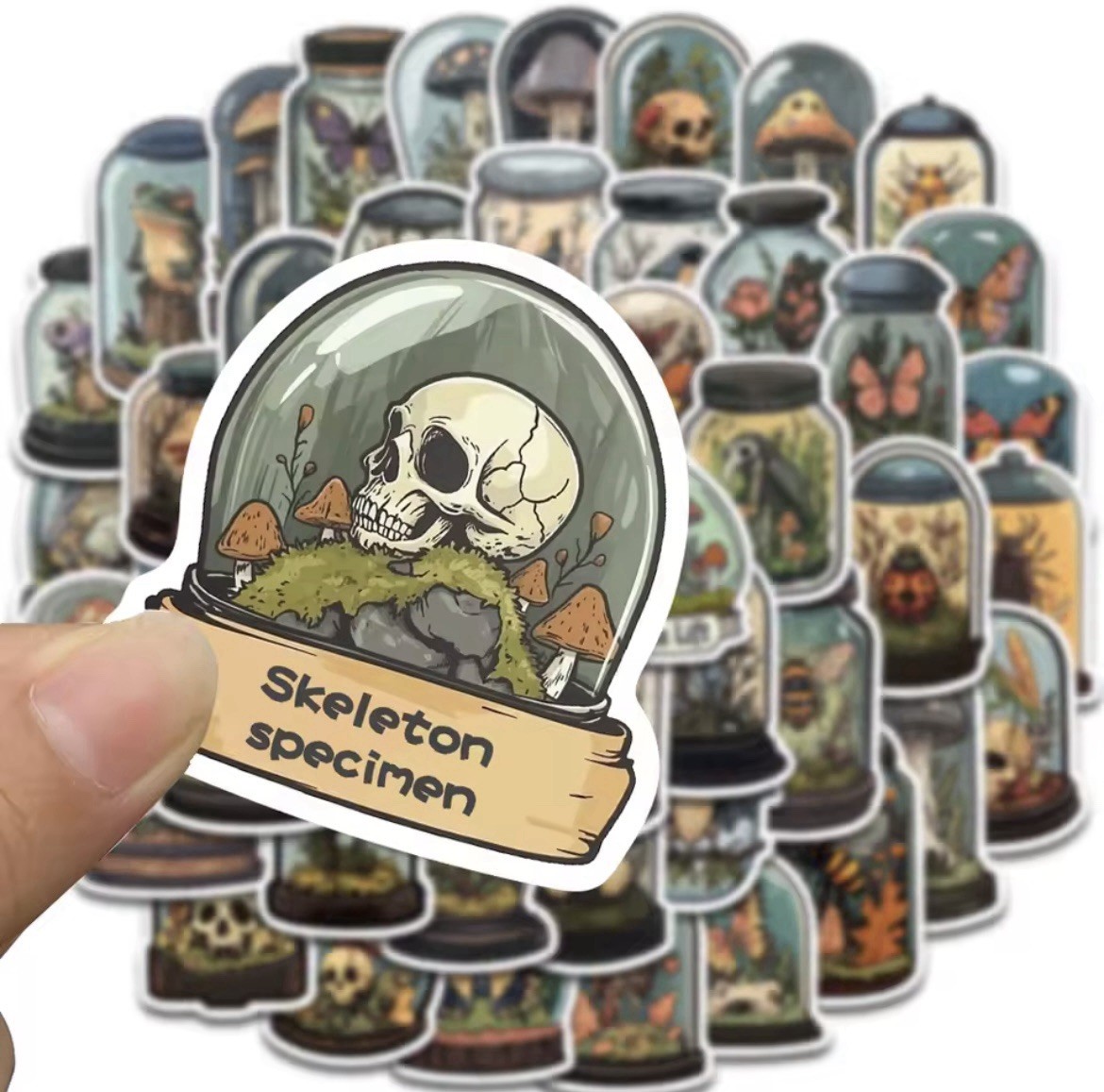 Gothic Specimen Jar Style Stickers 50pc Gothic Aesthetic Stickers FREE SHIPPING