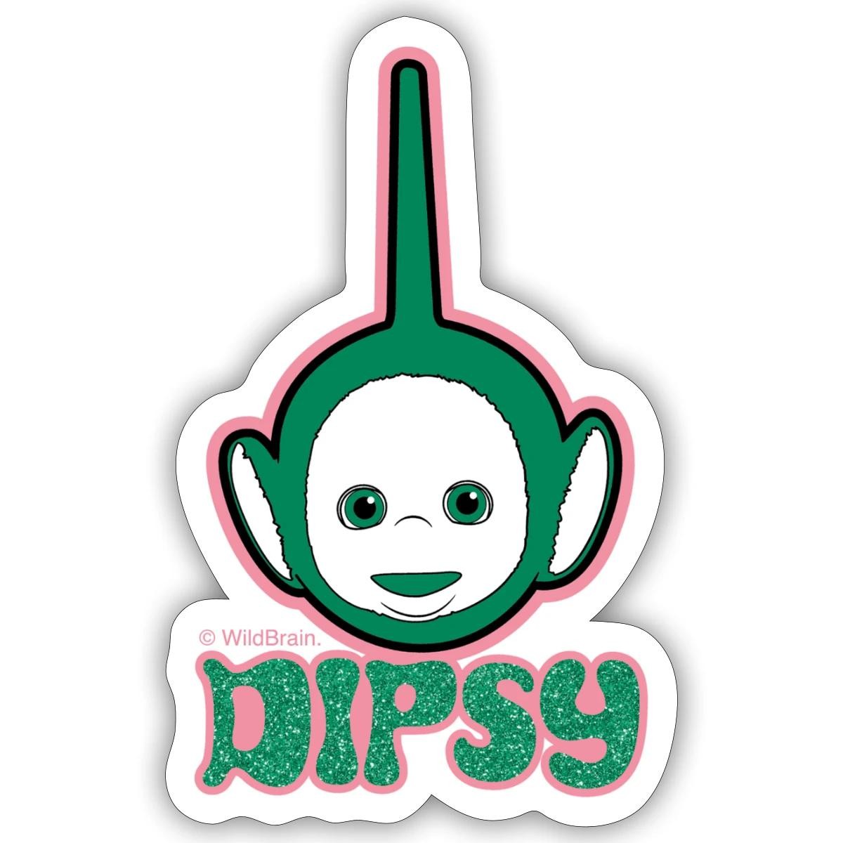 Teletubbies Dipsy In Pretty Glitter Design Sticker, max. 4 x 4"