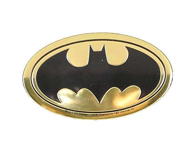 Stickers – C&D Visionary – DC Comics Batman Logo 2.375" Metal Golden NEW Decal