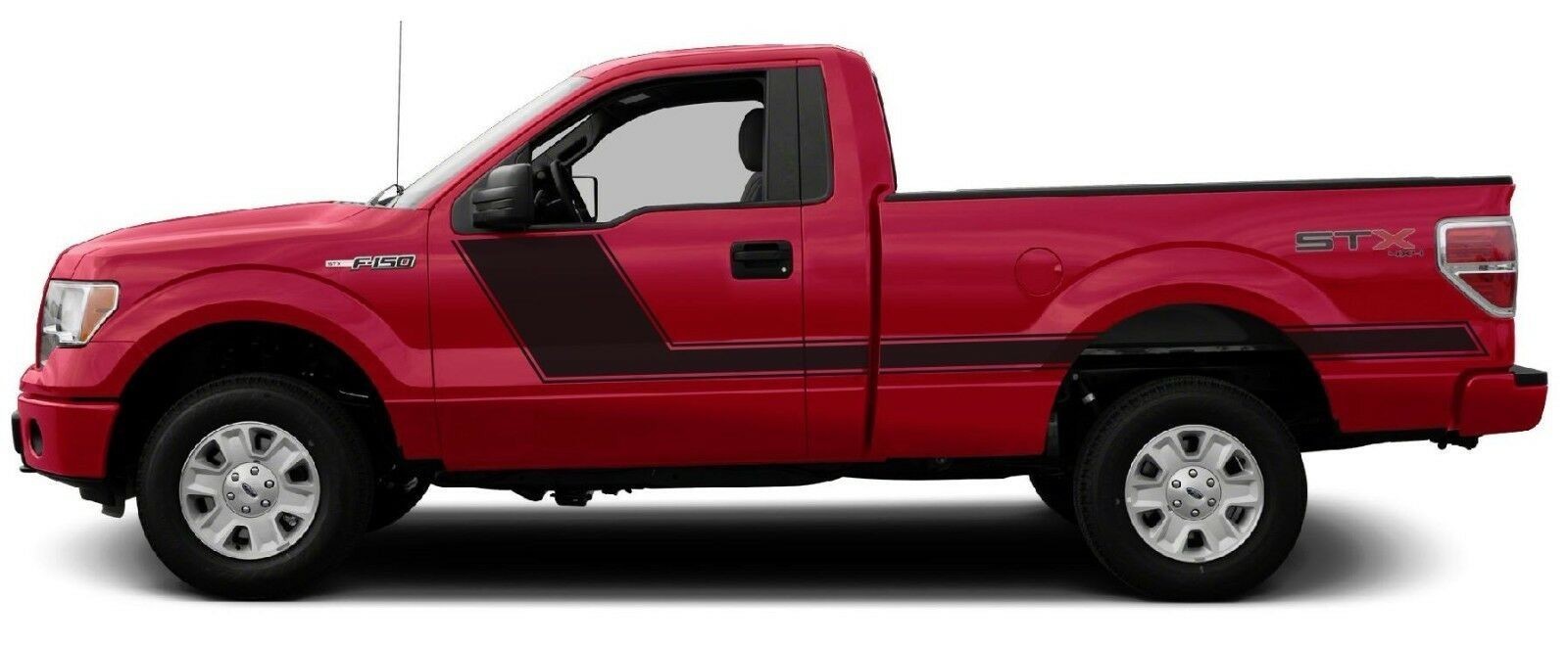 Angled Hockey 3M Vinyl Sticker Graphic Decals Stripe Ford F150 09-14 Regular Cab