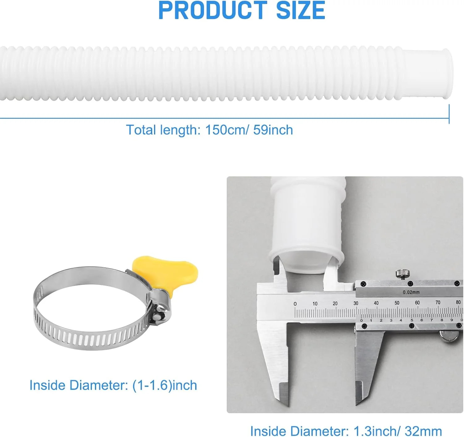 Replacement Hose for Pool Pump 1.25" Diameter Swimming Pool Hose for Above Groun