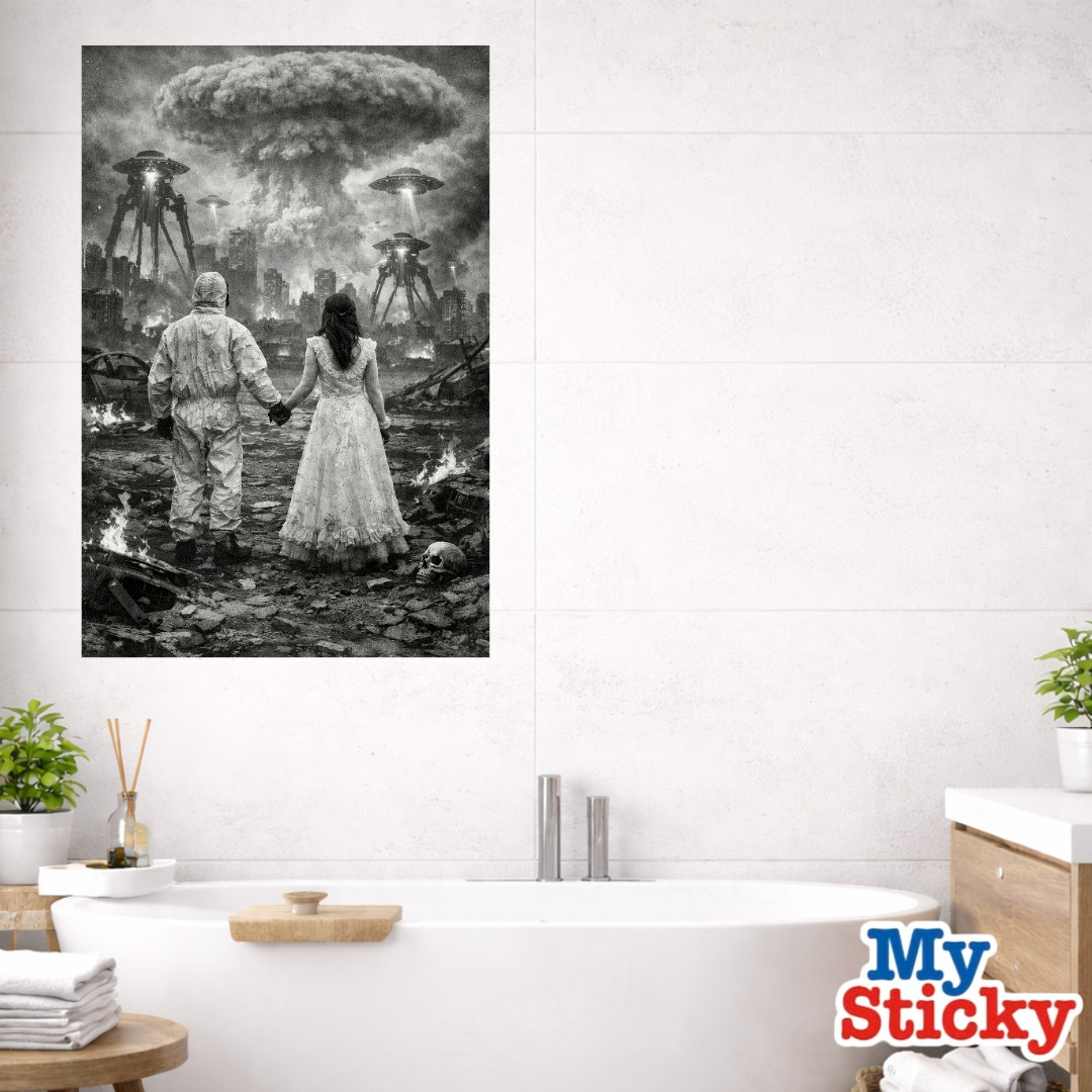 Post Apocalyptic Wedding Couple Removable Vinyl Decal Poster Wall Sticker Decor