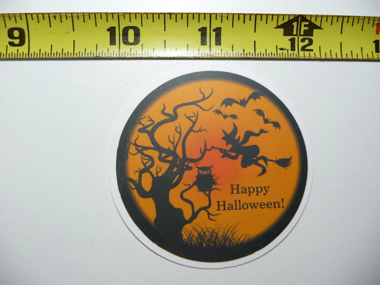 HALLOWEEN WITCH HAPPY OWL BATS SMALL STICKER DECAL FALL SEASON DECORATION