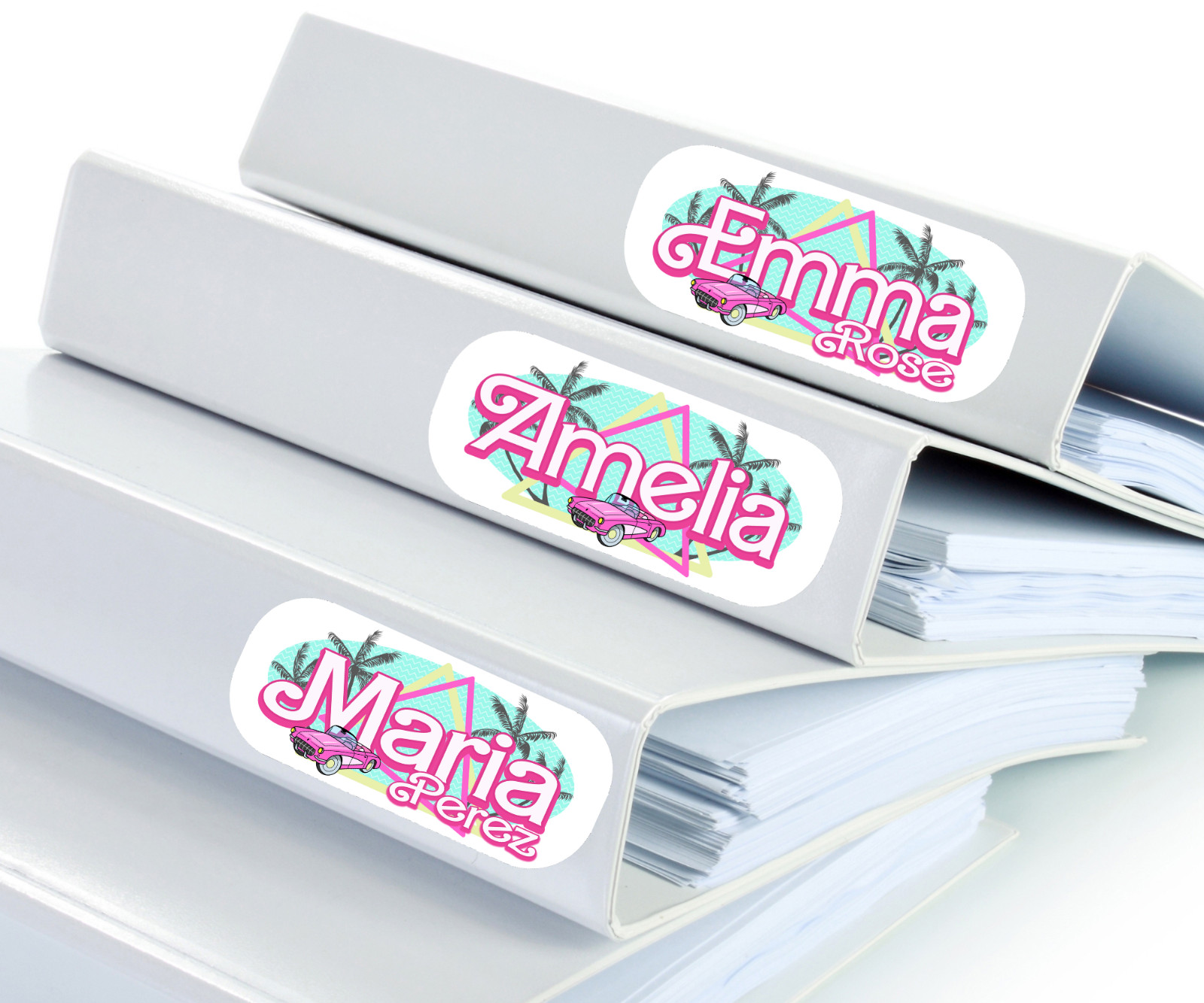 Personalized Retro Name Stickers – Waterproof Labels for School & Travel Gear